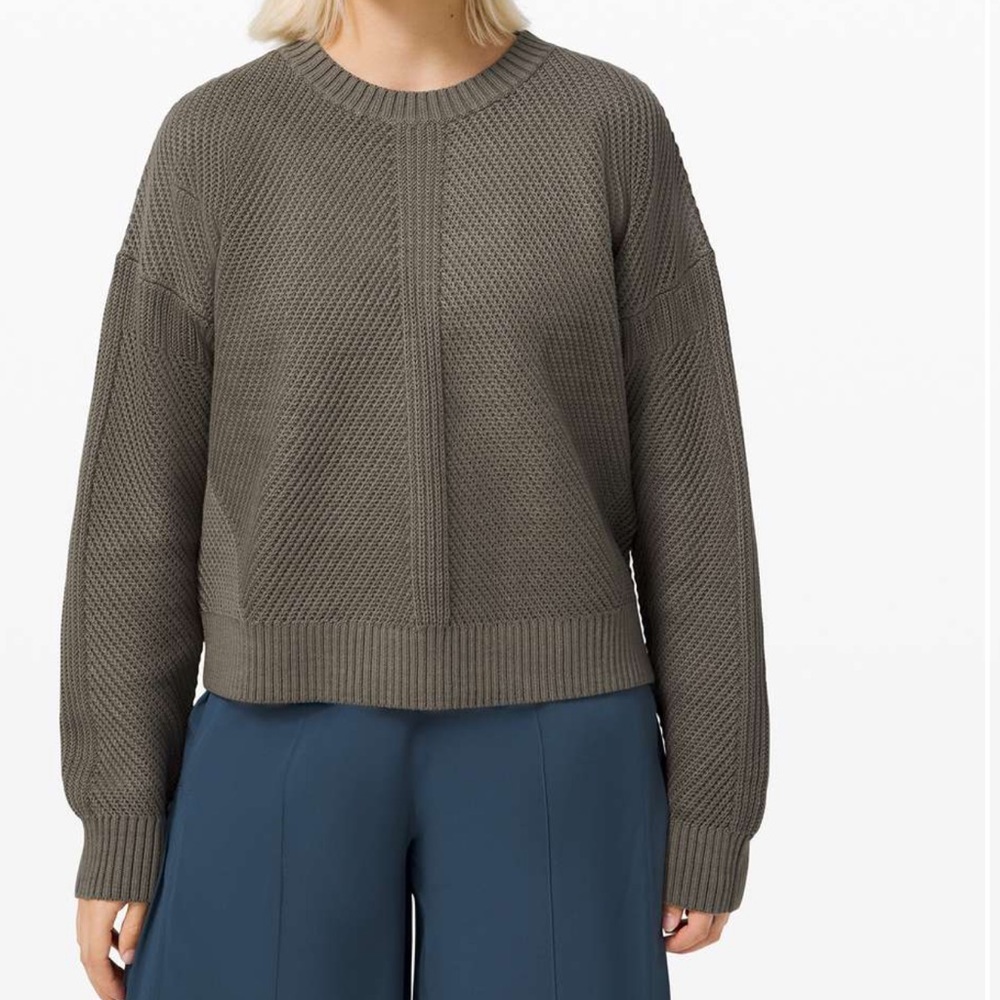 Lululemon grey sage “new heights sweater”